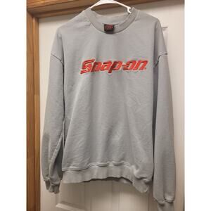 Snap-on Sweatshirt Mens L Gray Embroidered Spell Out Logo Sweater Workwear